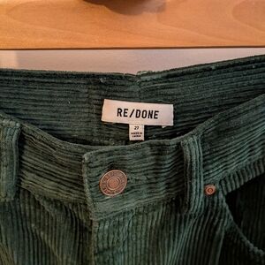 Re/Done Forest Green Corduroy Trousers